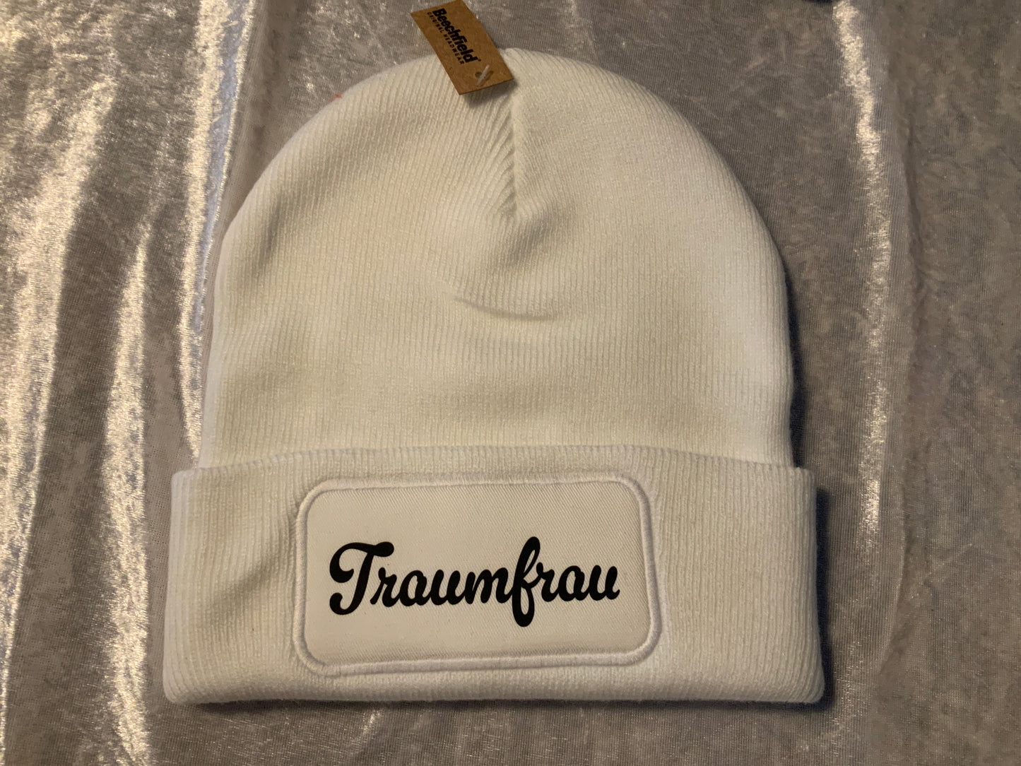 Bedruckte Mütze Weiß Traumfrau