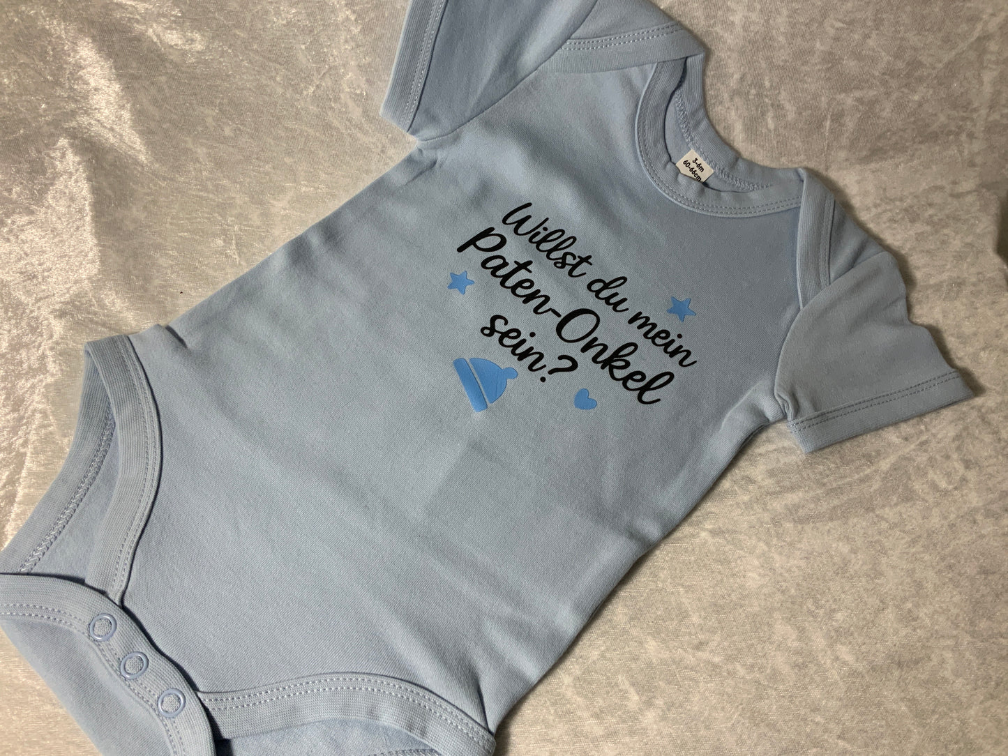 Babybody bedruckt in Hellblau