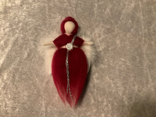 Schutzengel Handgemacht in Bordeaux Rot
