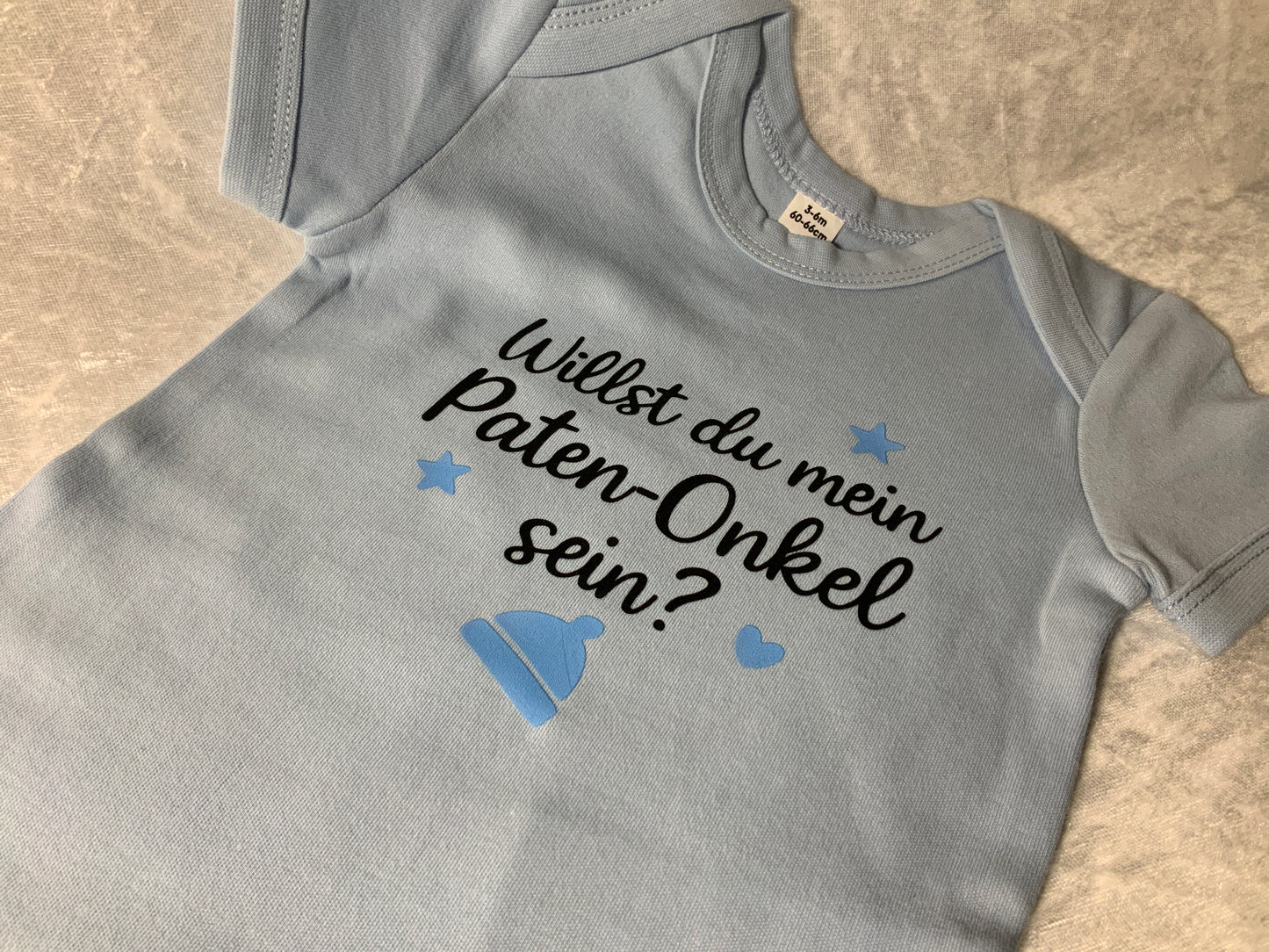 Babybody bedruckt in Hellblau