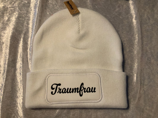 Bedruckte Mütze Weiß Traumfrau