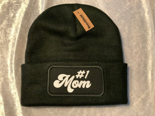 Bedruckte Mütze Schwarz MOM